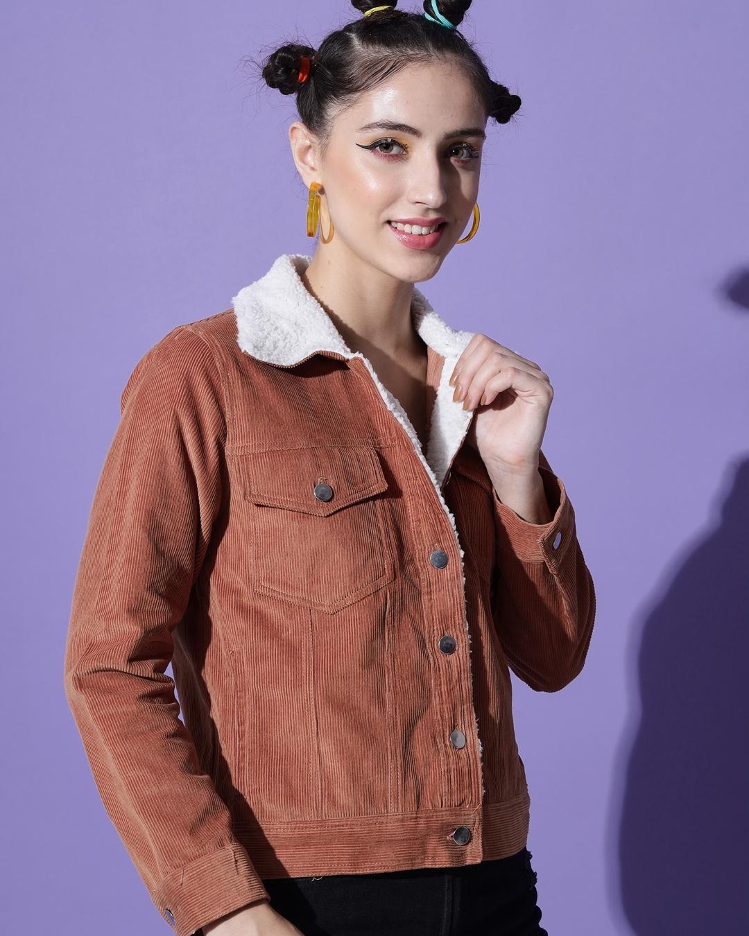 Shop Women's Brown Jacket-Back