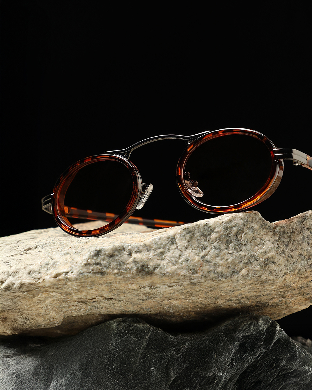 Shop Women's Brown Oval Polarised Lens Sunglasses-Back