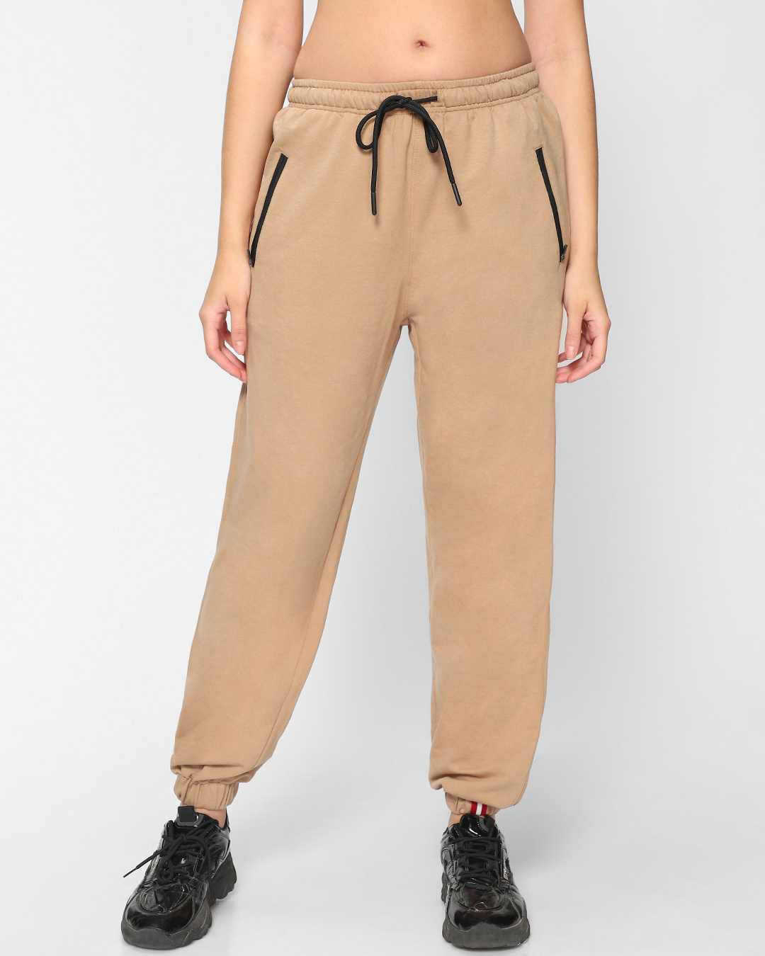 Shop Women's Brown Oversized Joggers-Back