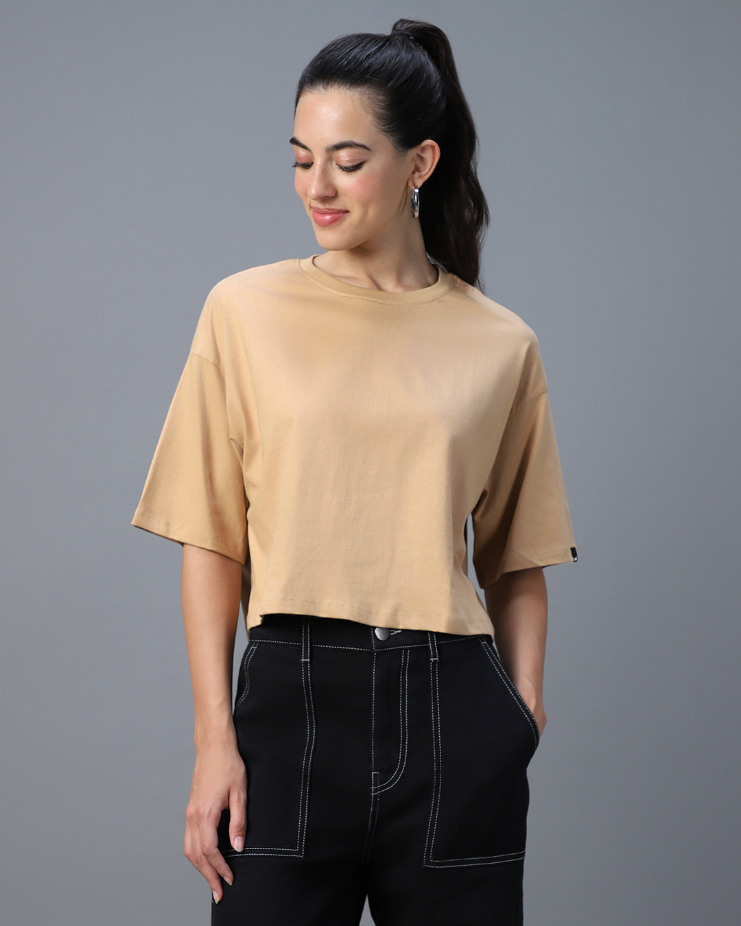 Buy Womens Brown Oversized Short Top Online At Bewakoof