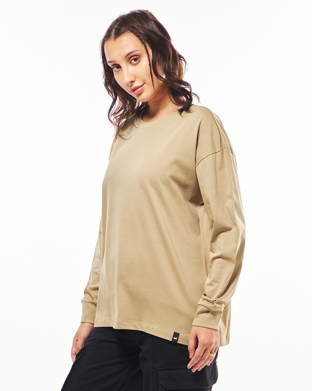 Shop Women's Brown Oversized T-shirt-Back