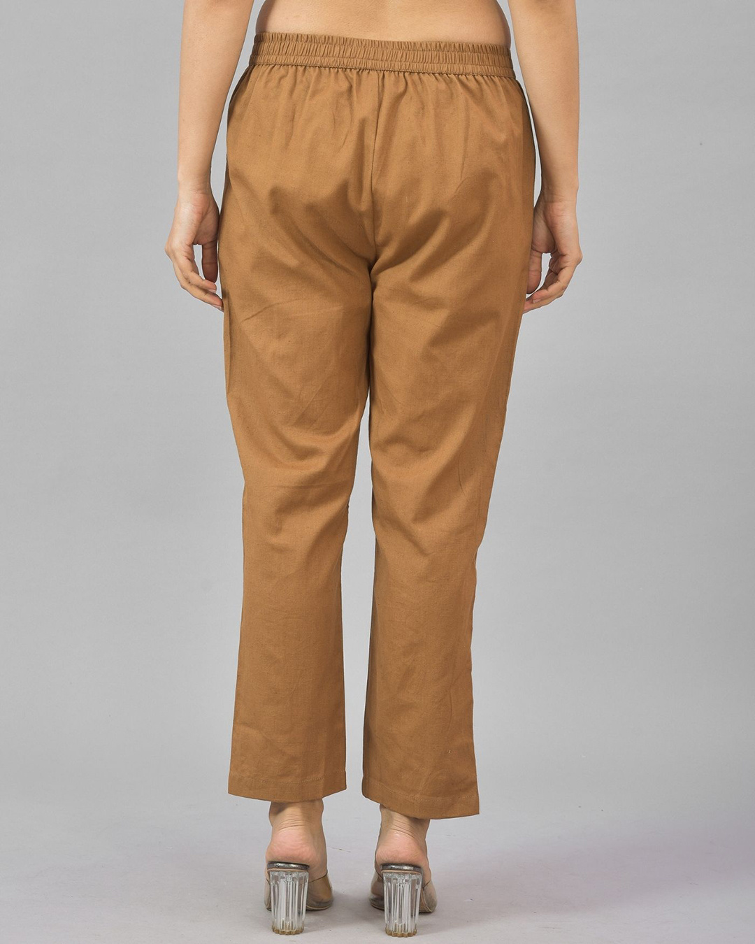 Shop Women's Brown Relaxed Fit Casual Pants-Back