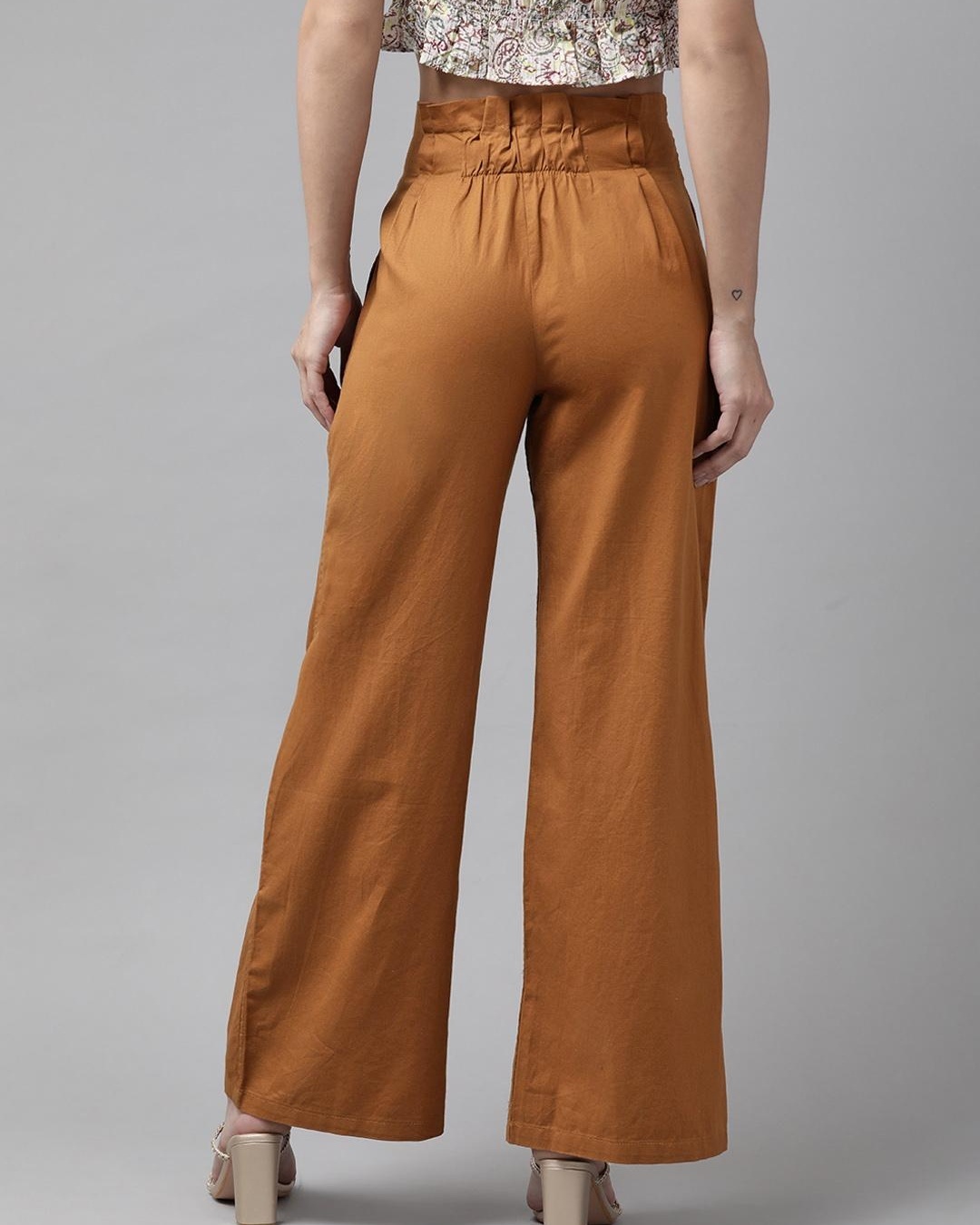 Buy Women's Brown Relaxed Fit Trousers Online at Bewakoof