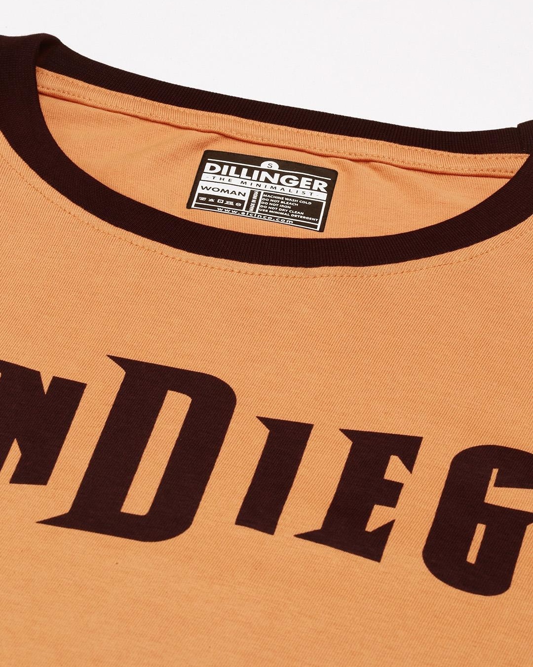 Shop Women's Brown Sandiego Typography Oversized T-shirt-Back