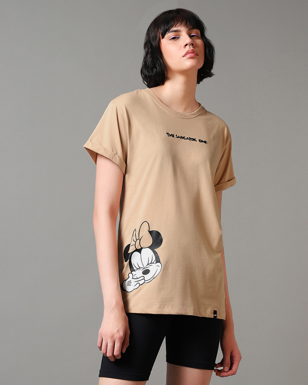 Shop Women's Brown Sarcastic One Graphic Printed Boyfriend T-shirt-Back