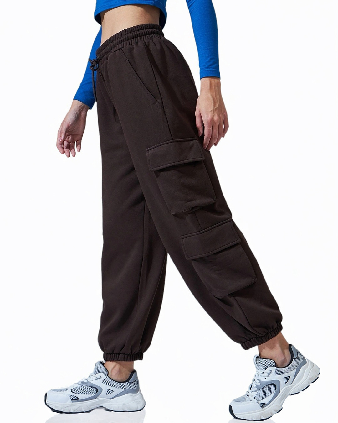 Shop Women's Brown Super Loose Fit Joggers-Back