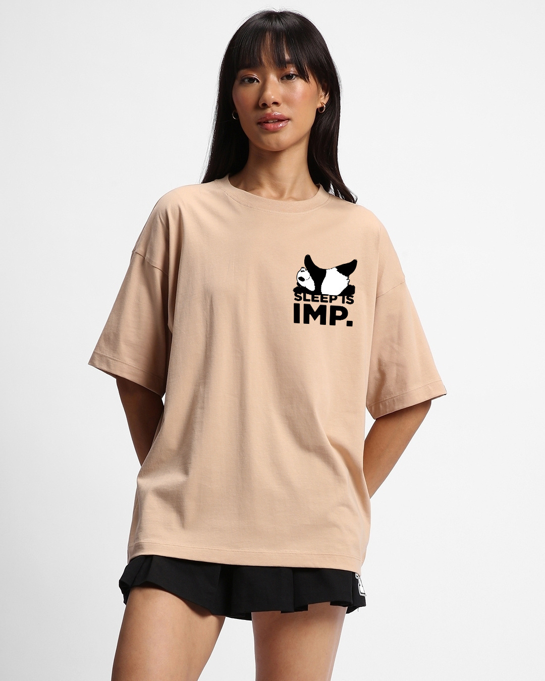 Shop Women's Brown Time To Get Shit Done Graphic Printed Oversized T-shirt-Back