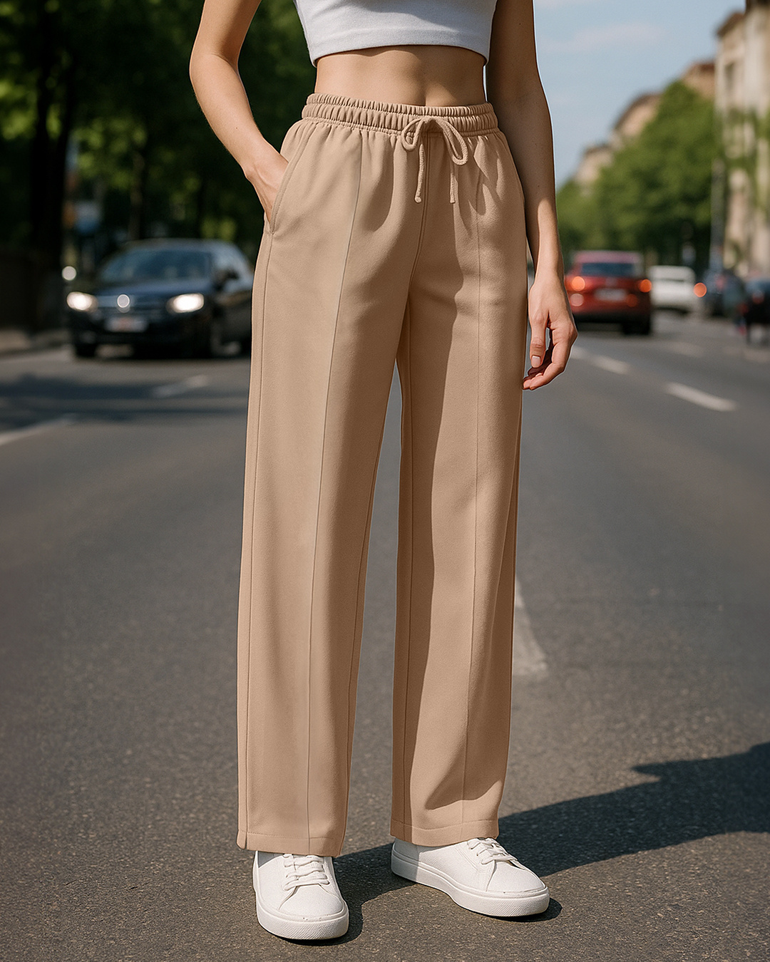 Boot Cut Track Pant In Brown