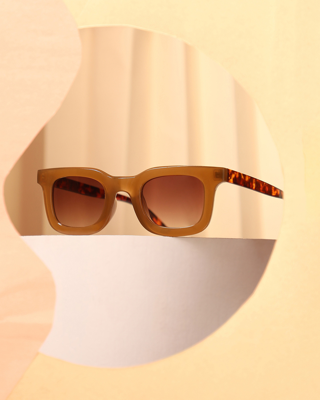 Shop Women's Brown Wayfarer Polarised Lens Sunglasses-Back