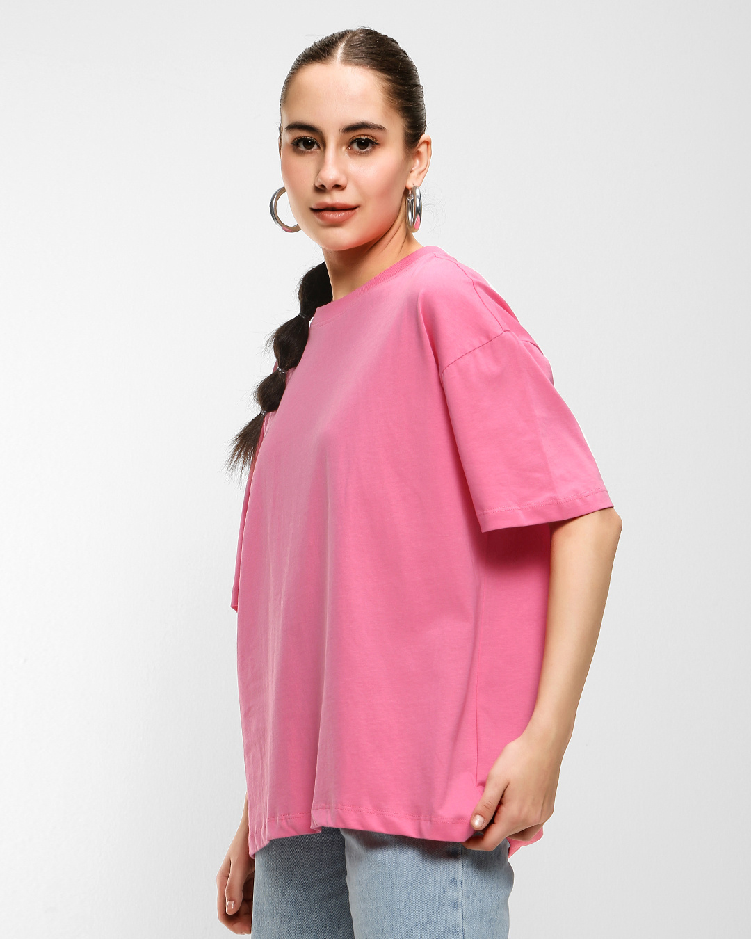 Shop Women's Bubble Pink Oversized T-shirt-Back