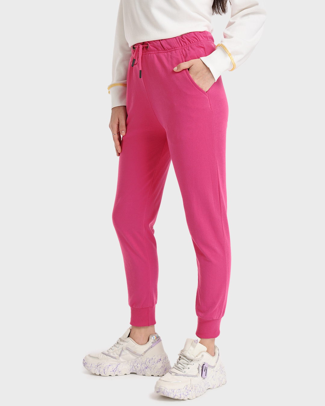 Shop Women's Pink Joggers-Back