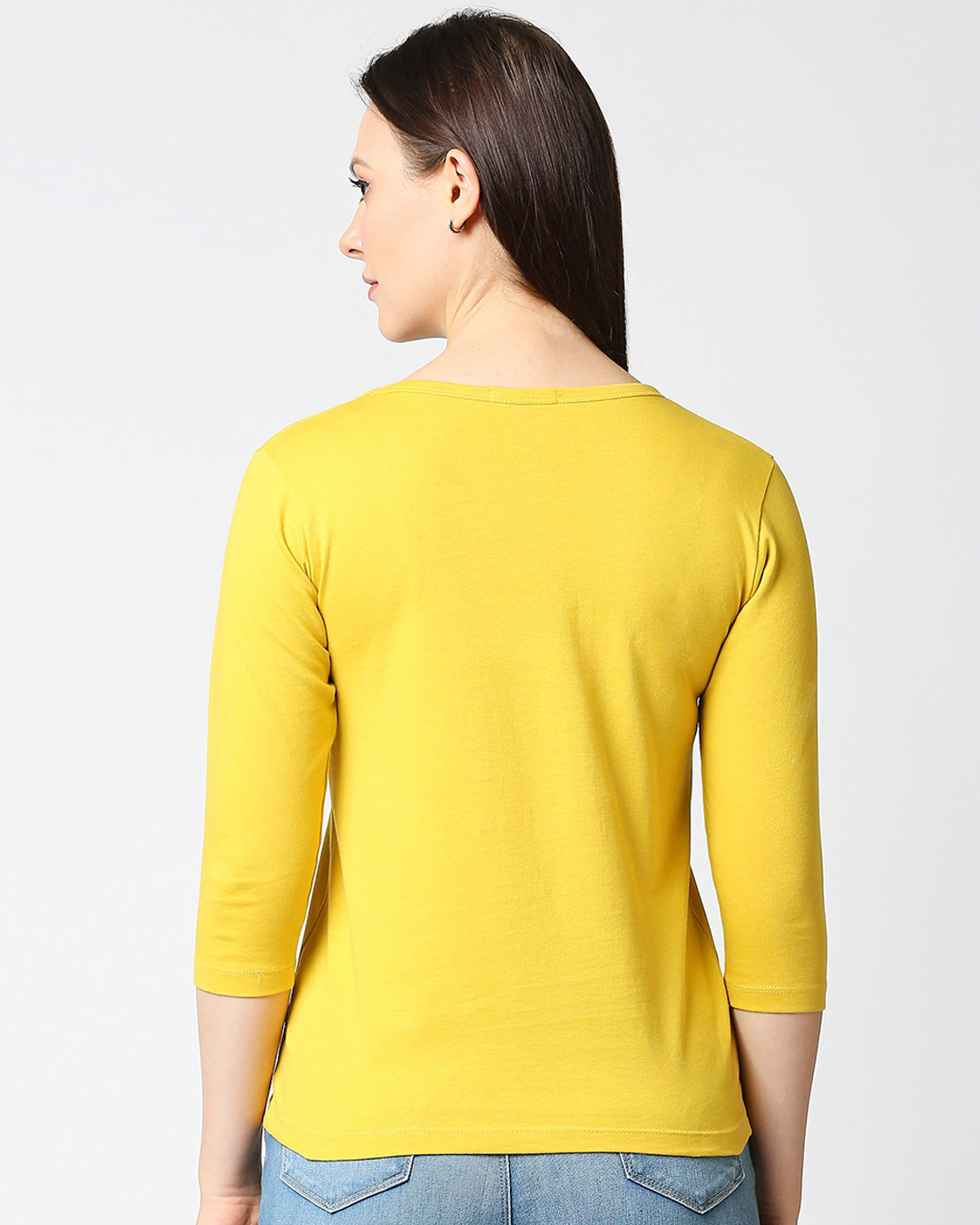 Shop Women's Ceylon Yellow Marvel 8 bit (AVL) 3/4 Sleeve Slim Fit T-shirt-Back