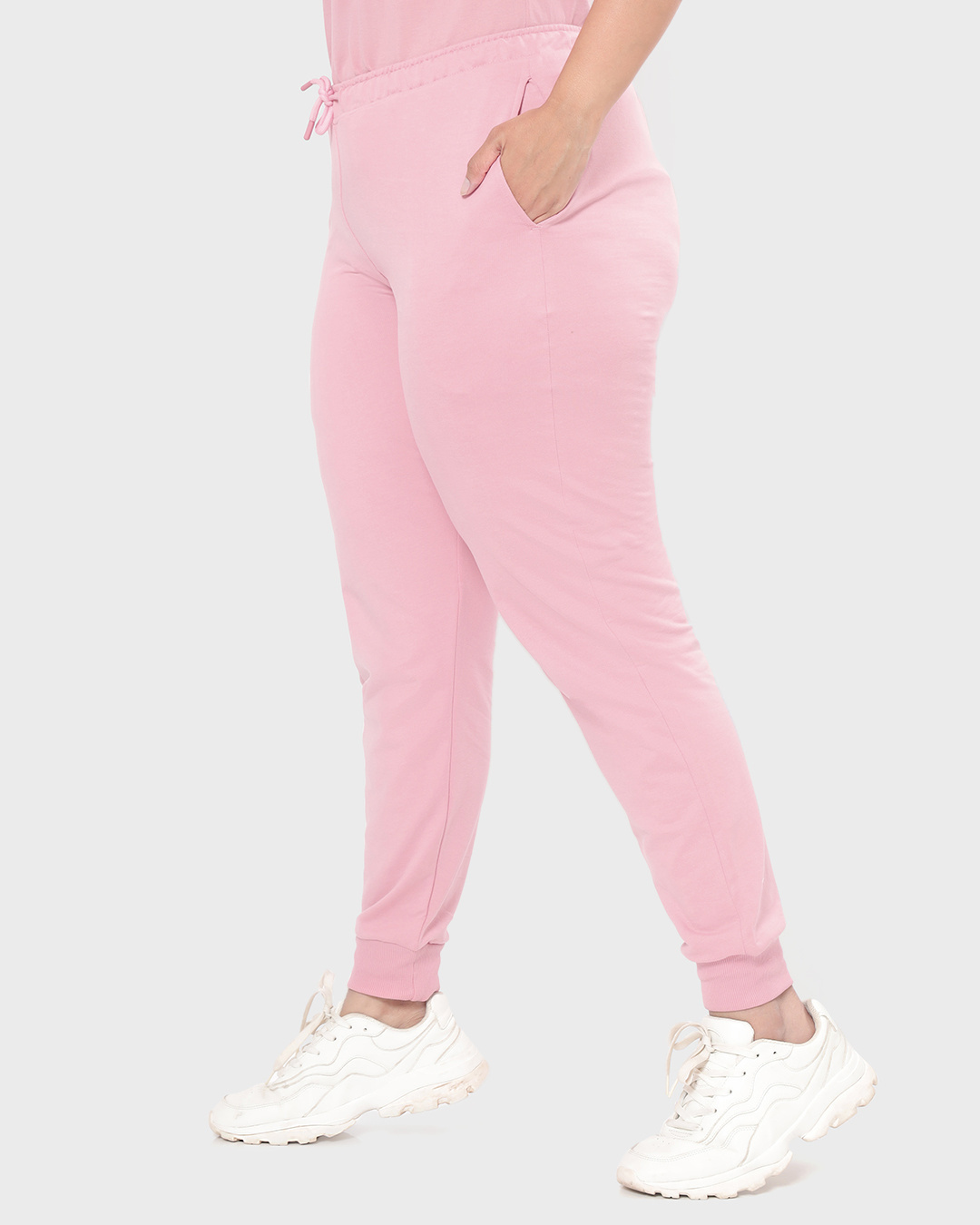 Shop Women's Cheeky Pink Plus Size Joggers-Back