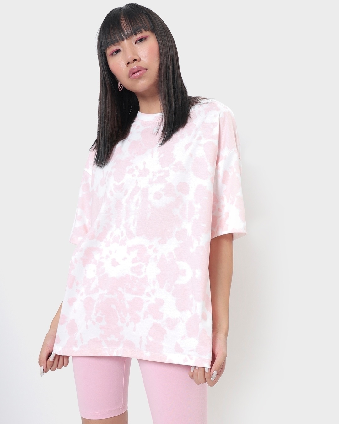 Shop Women's Cheeky Pink Tie & Dye Oversized T-shirt-Back