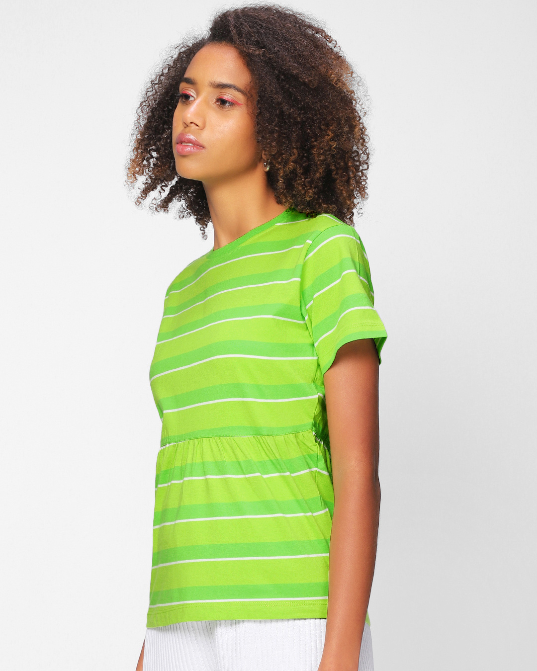 Shop Women's Chilled Out Green Striped Top-Back