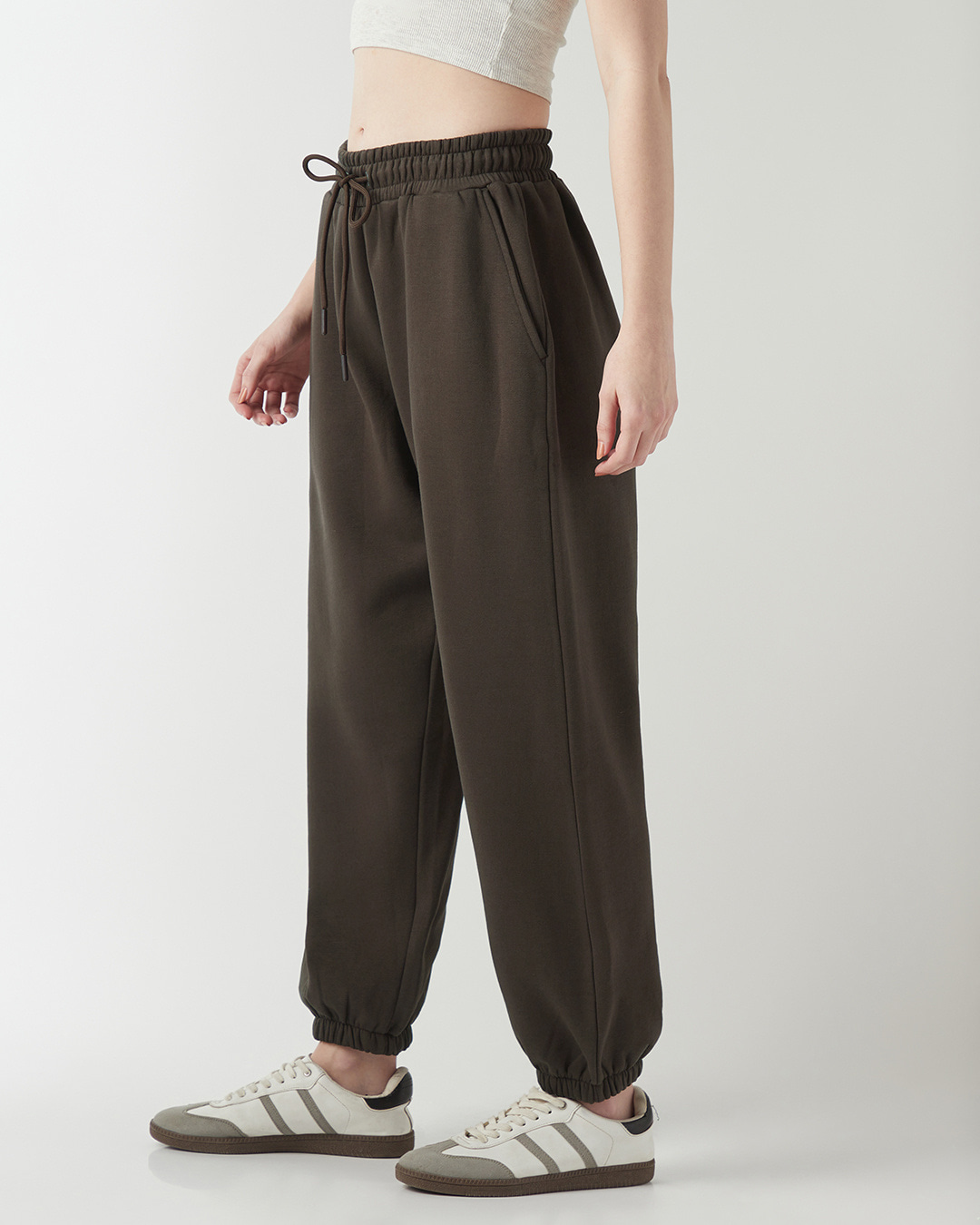 Shop Women's Chocolate Brown Super Loose Fit Joggers-Back