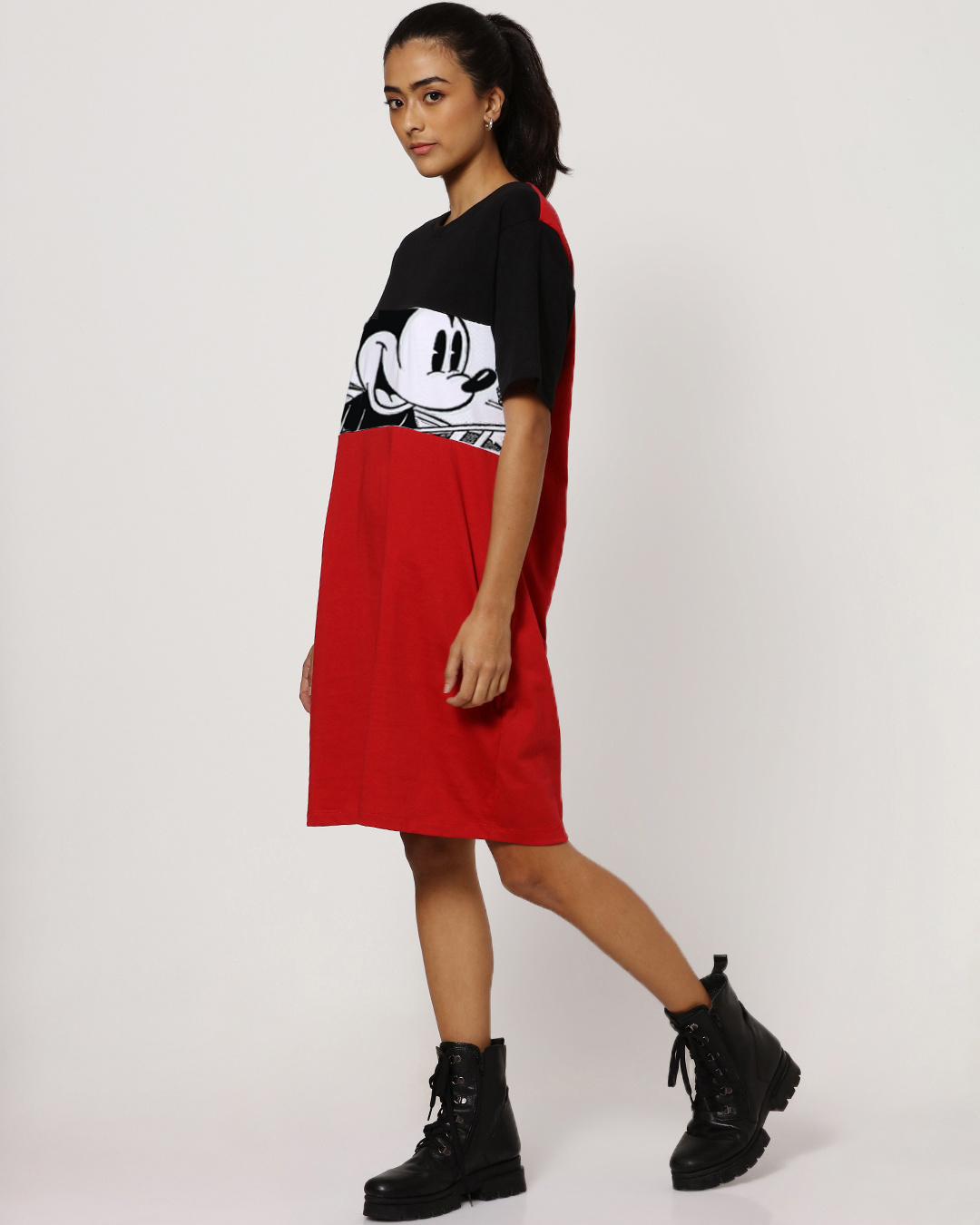 Shop Women's Color Block Pop Art Mickey Oversized Dress-Back