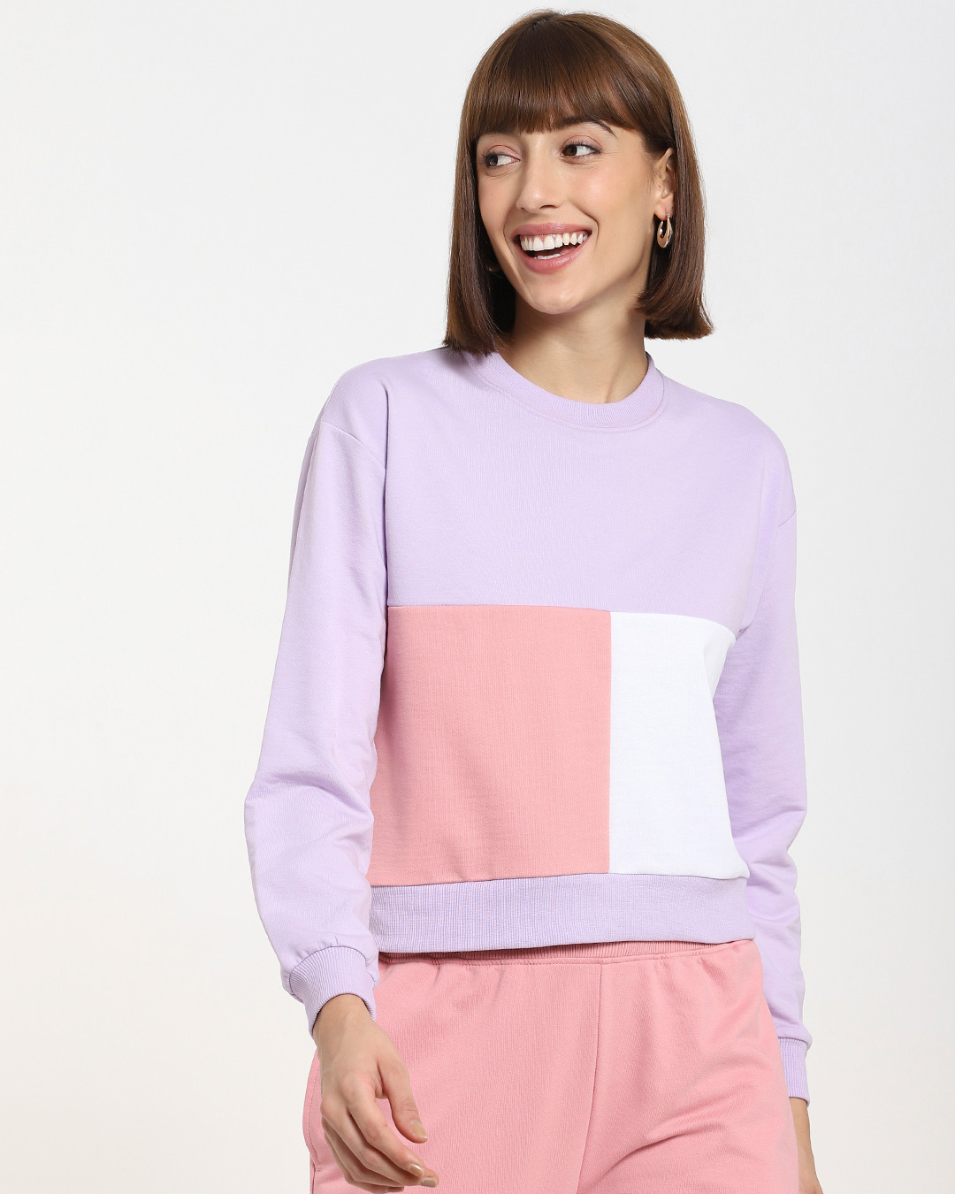 Shop Women's Color Block Short Sweatshirt-Back