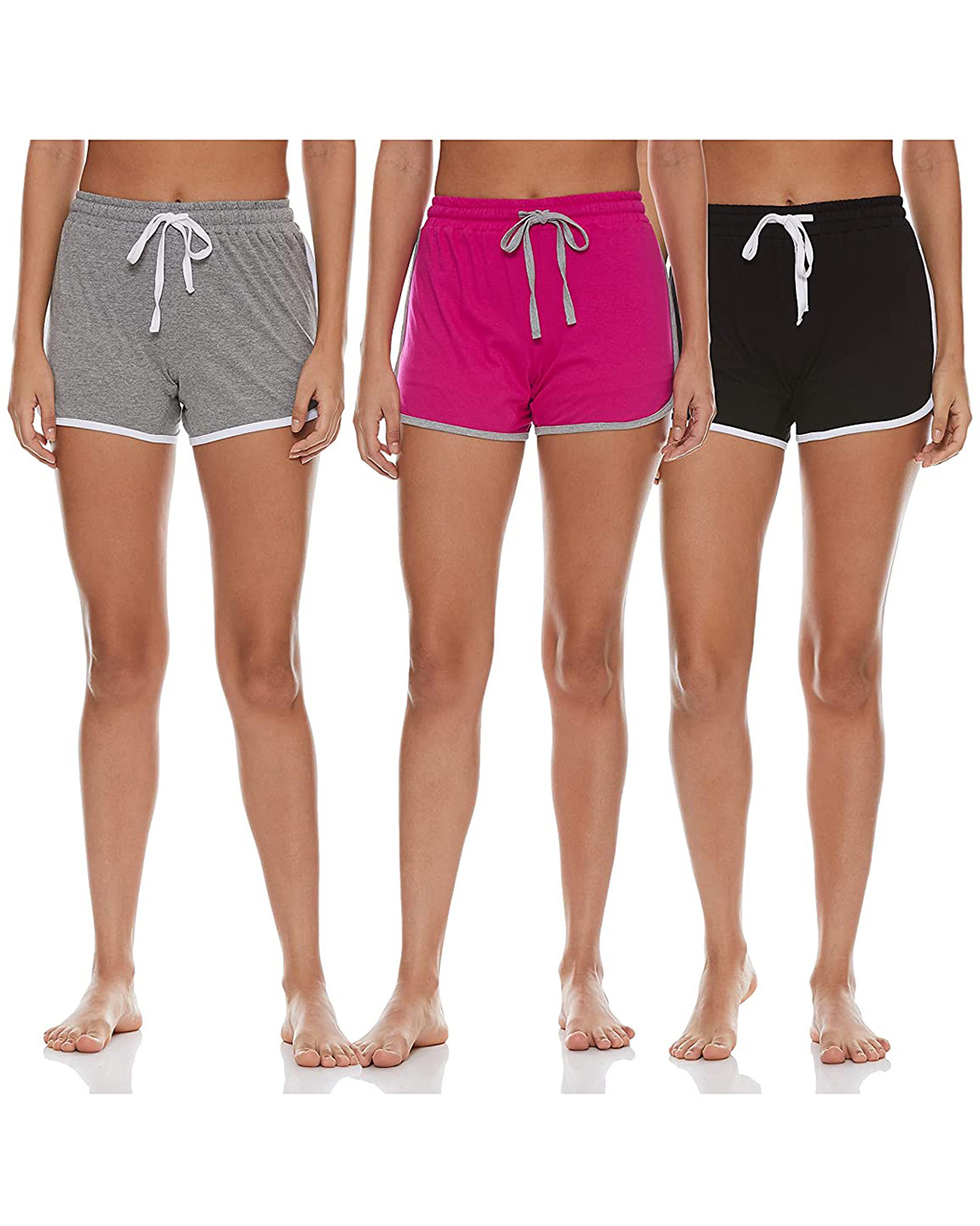 Buy Women's Cotton Yoga Shorts (Pack of 3) for Women Black Online at Bewakoof