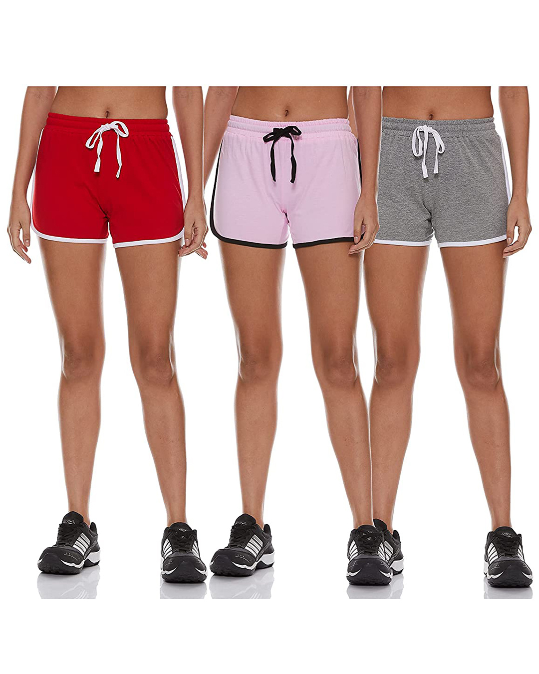 Buy Women's Cotton Yoga Shorts (Pack of 3) for Women Pink Online at Bewakoof