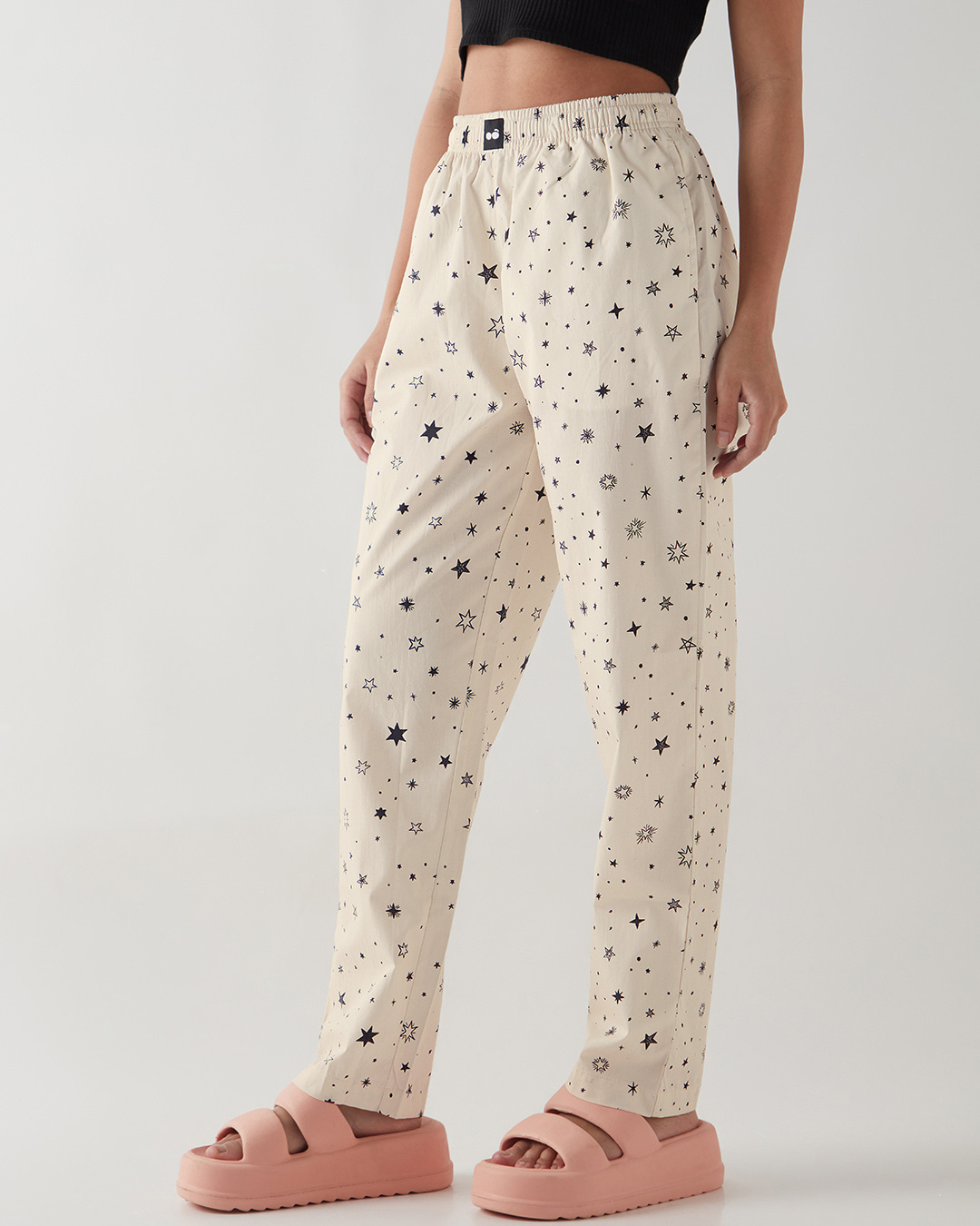 Shop Women's Cream All Over Printed Pyjamas-Back