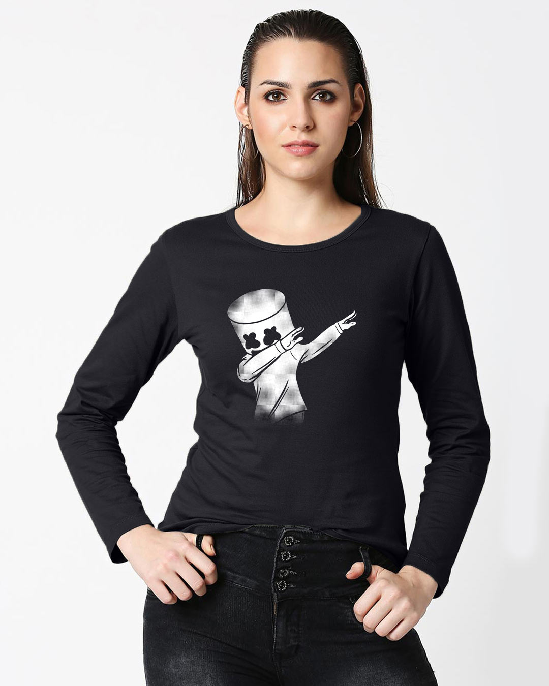 Shop Women's Dab Marshmello Boyfriend T-shirt-Back