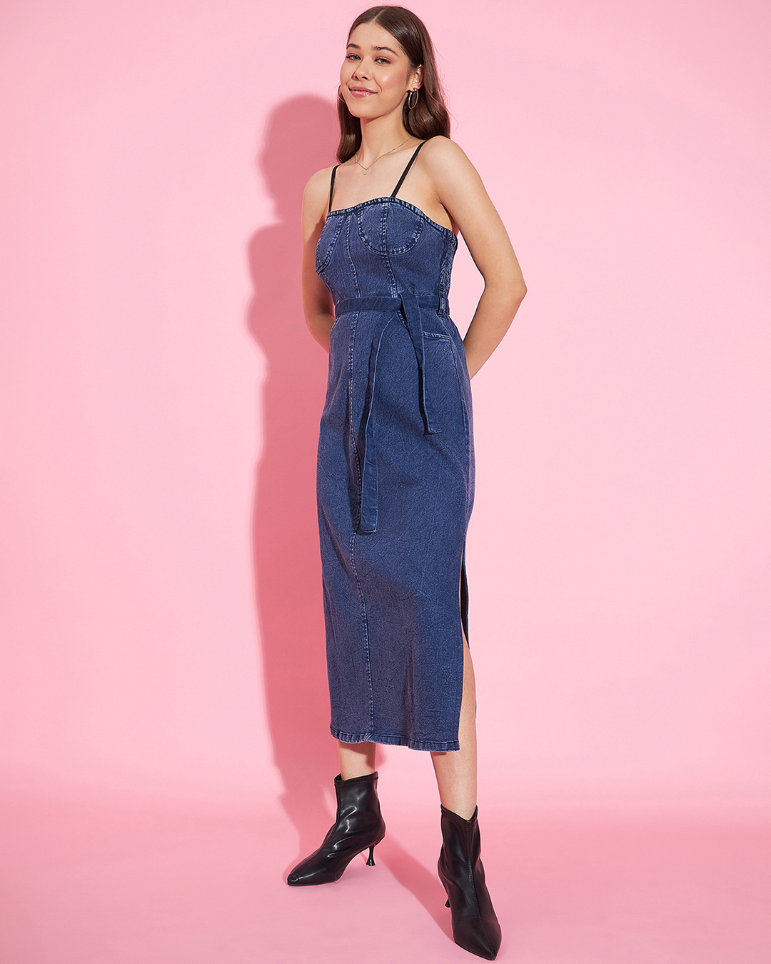 Shop Women's Dark Blue Maxi Dress-Back