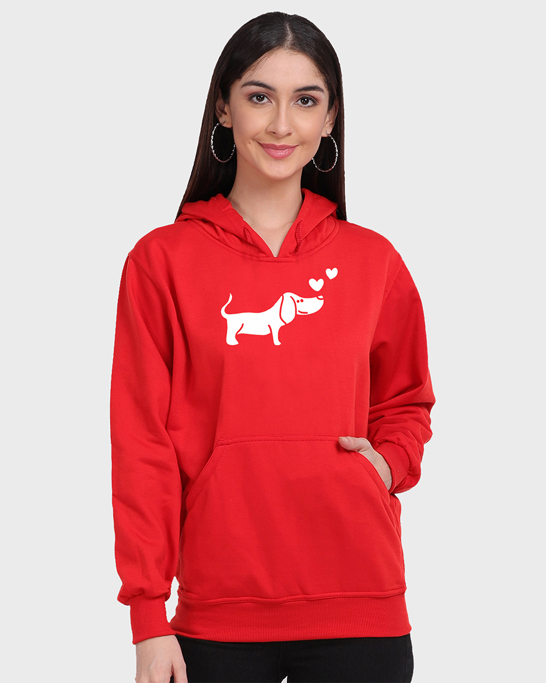 Buy Women's Dog Hoodie for Women Red Online at Bewakoof