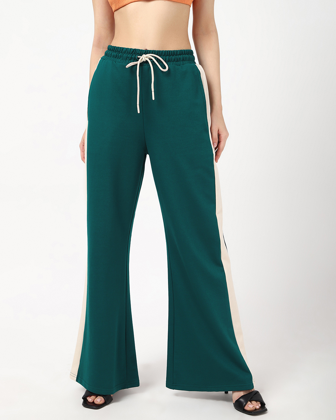 Shop Women's Drak Sea Green Wide Leg  Pants-Back