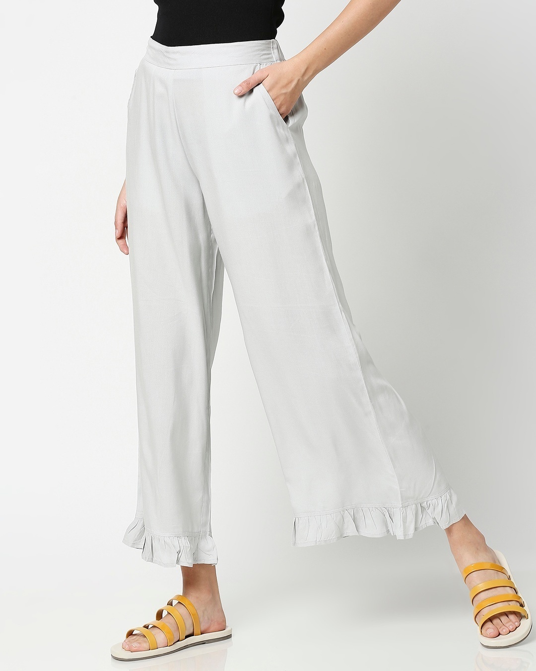 Shop Women's Ethnic Palazzo with Frill at Hem-Back