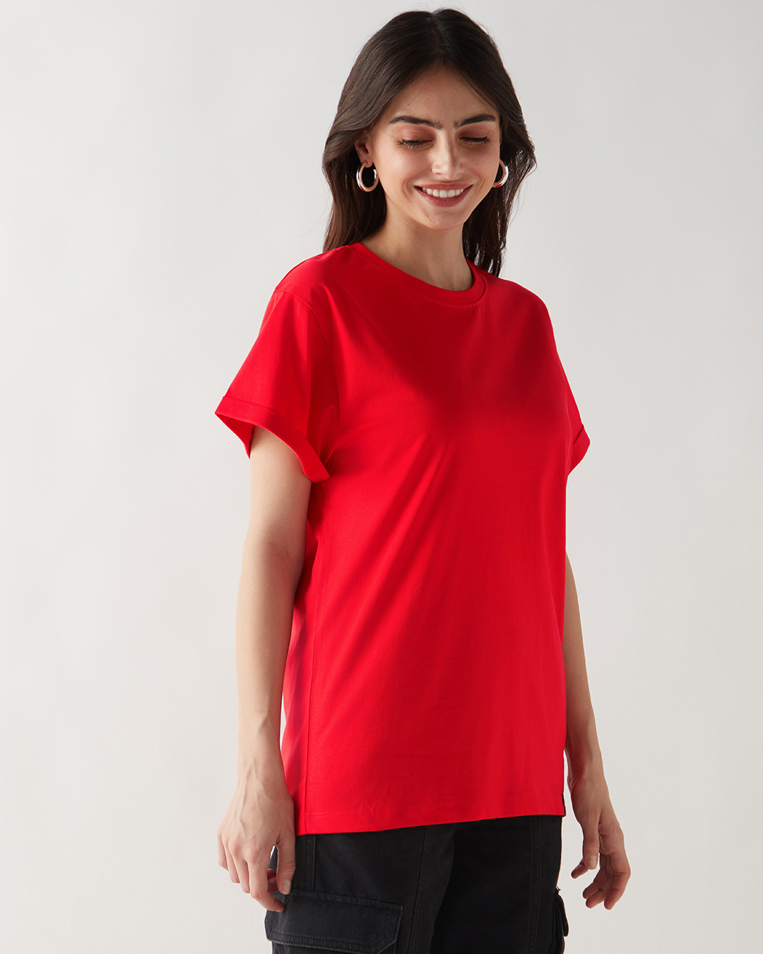 Shop Women's Fiesta Red Boyfriend T-shirt-Back