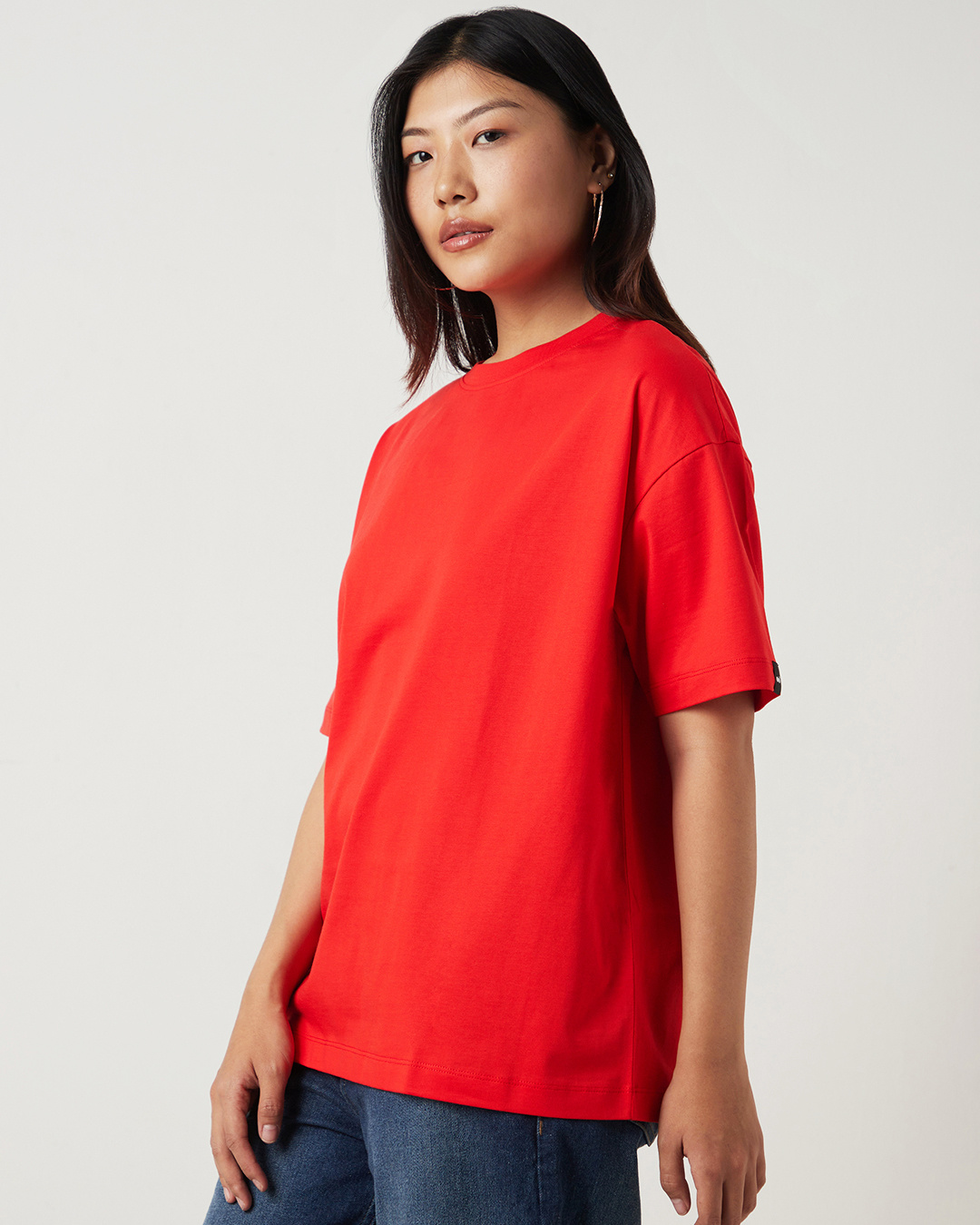 Shop Women's Fiesta Red Oversized T-shirt-Back