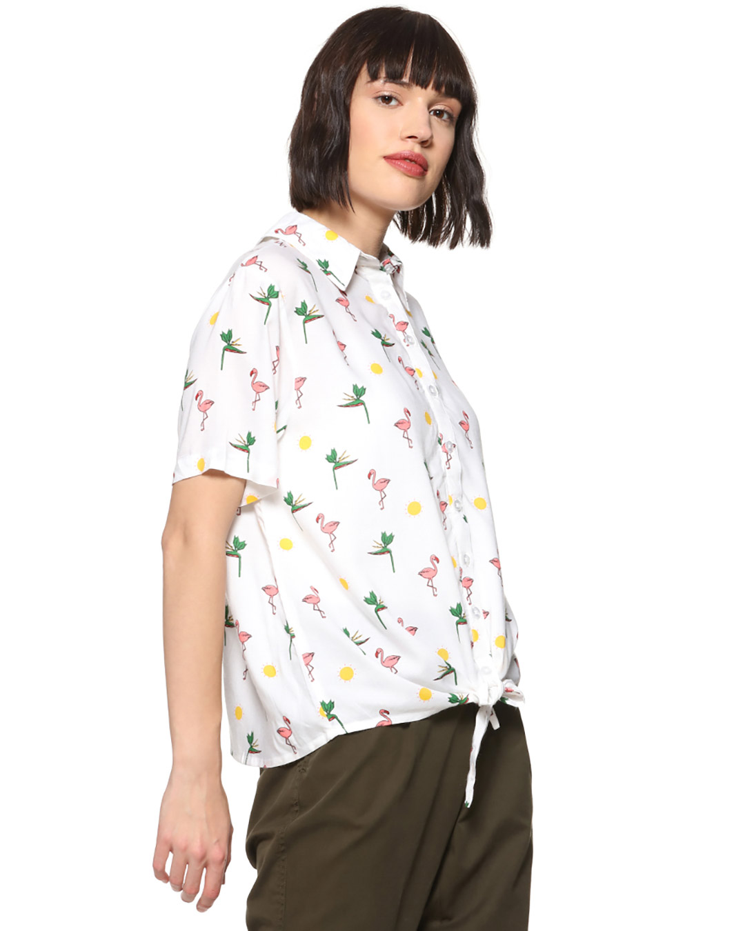 Shop Women's Floral Design Stylish Shirt-Back