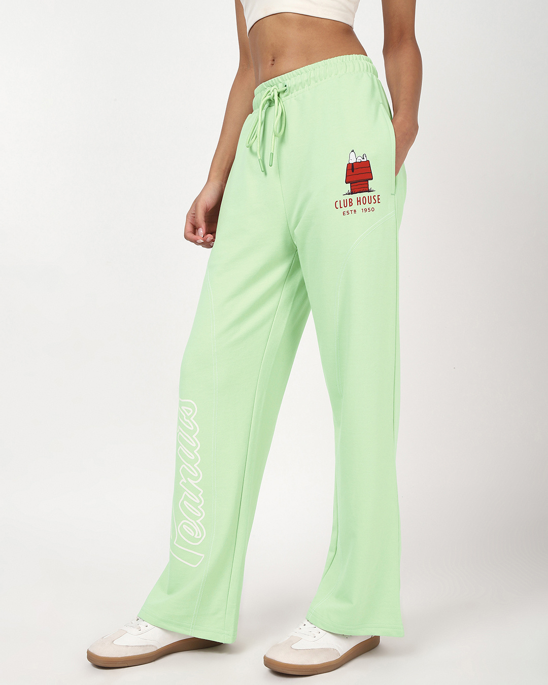 Shop Women's Fog Green Straight Fit Track Pants-Back