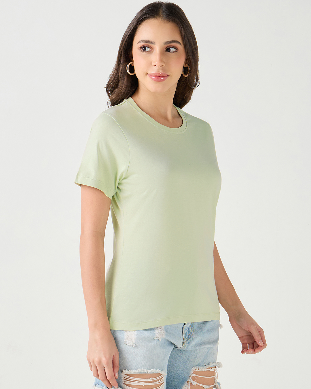 Shop Women's Fog Green T-shirt-Back
