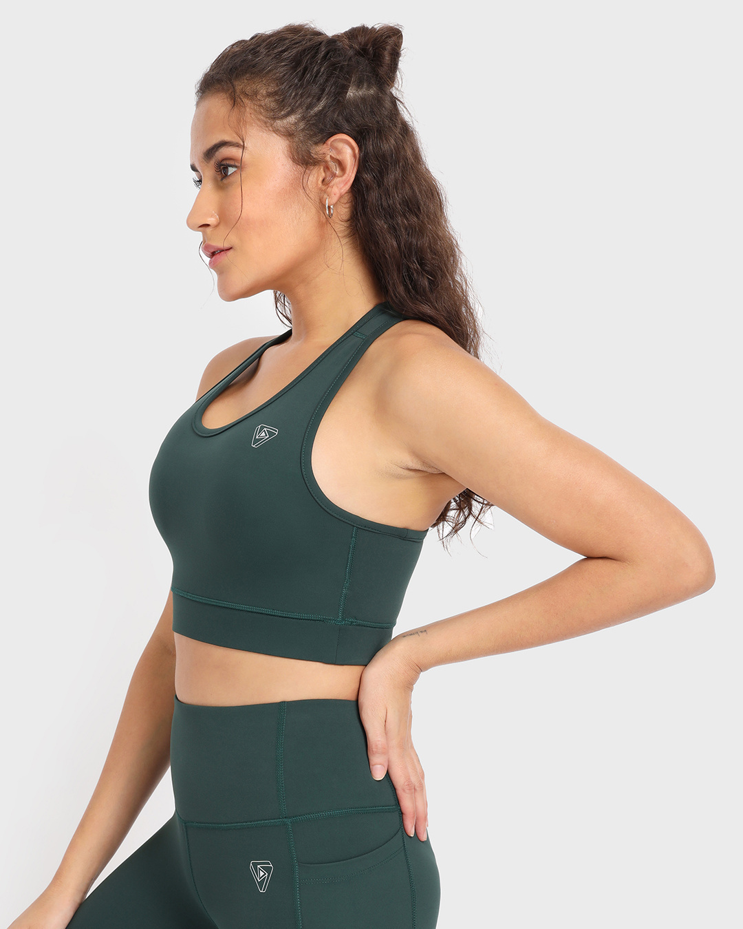 Shop Women's Forest Green Sports Bra-Back