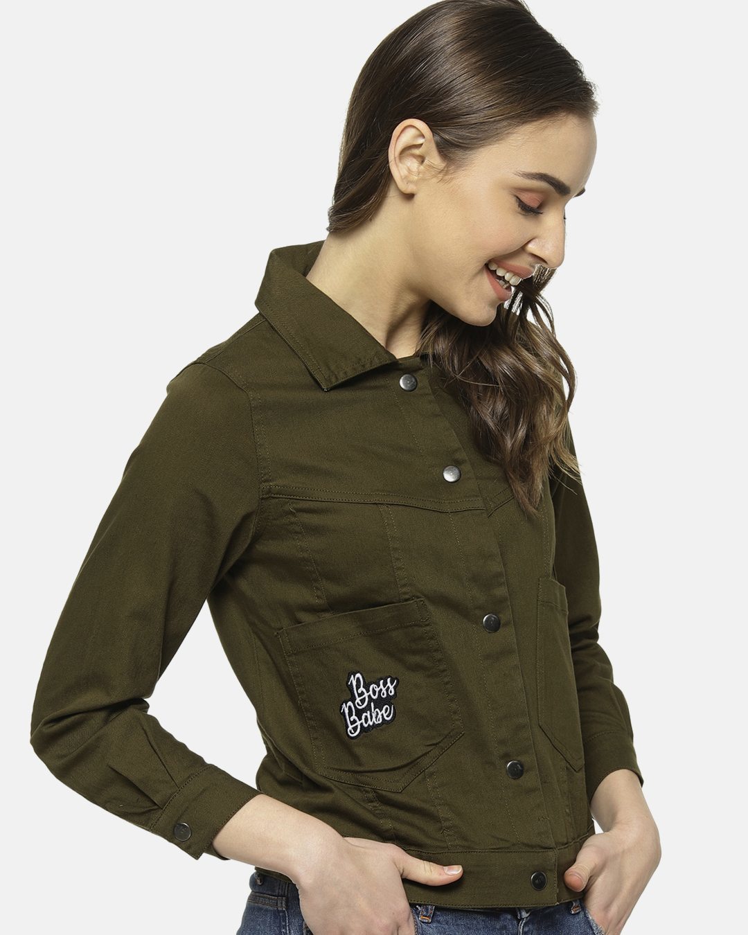Shop Women's Full Sleeve Solid Casual Denim Jacket-Back
