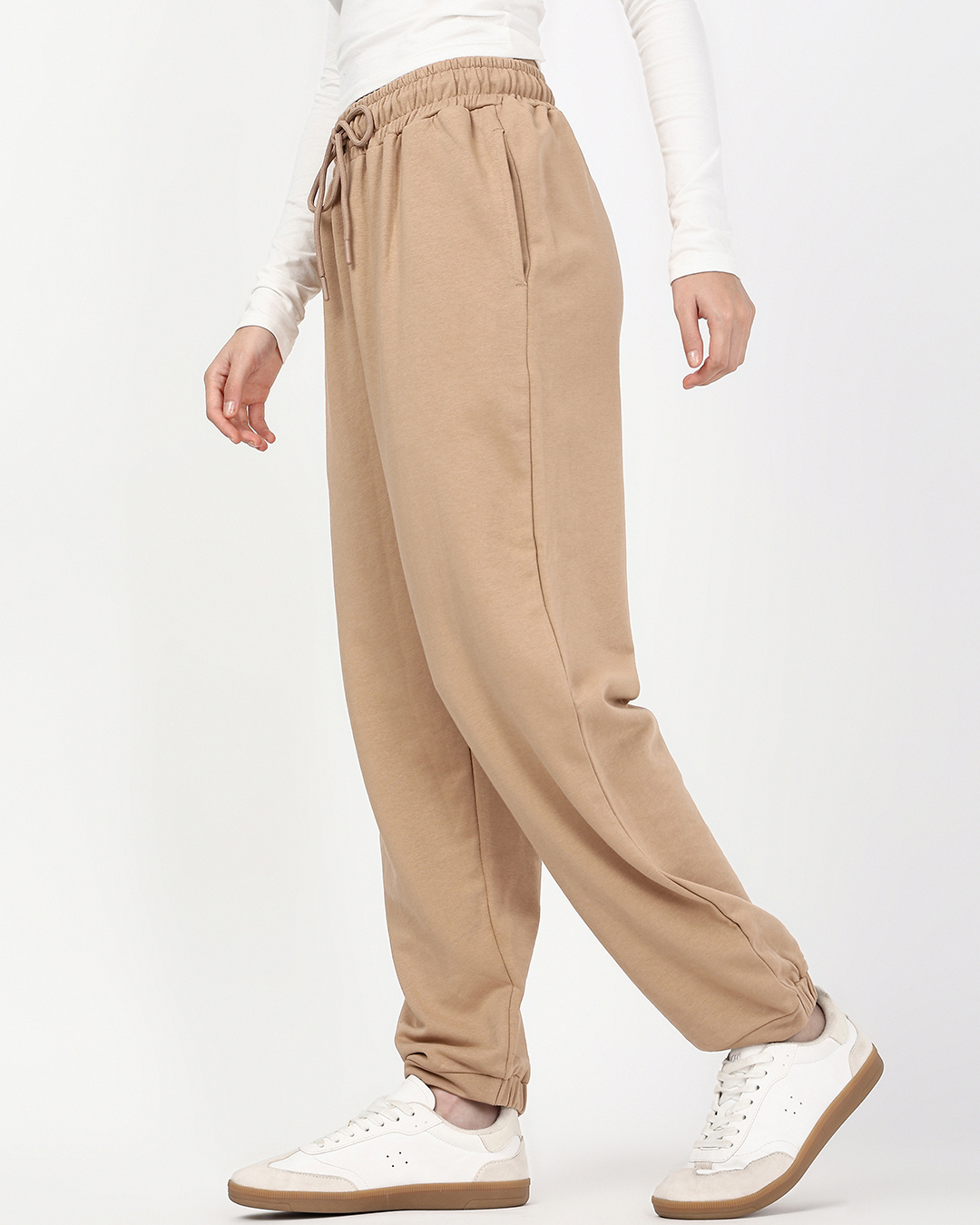 Shop Women's Ginger Root Brown Oversized Joggers-Back