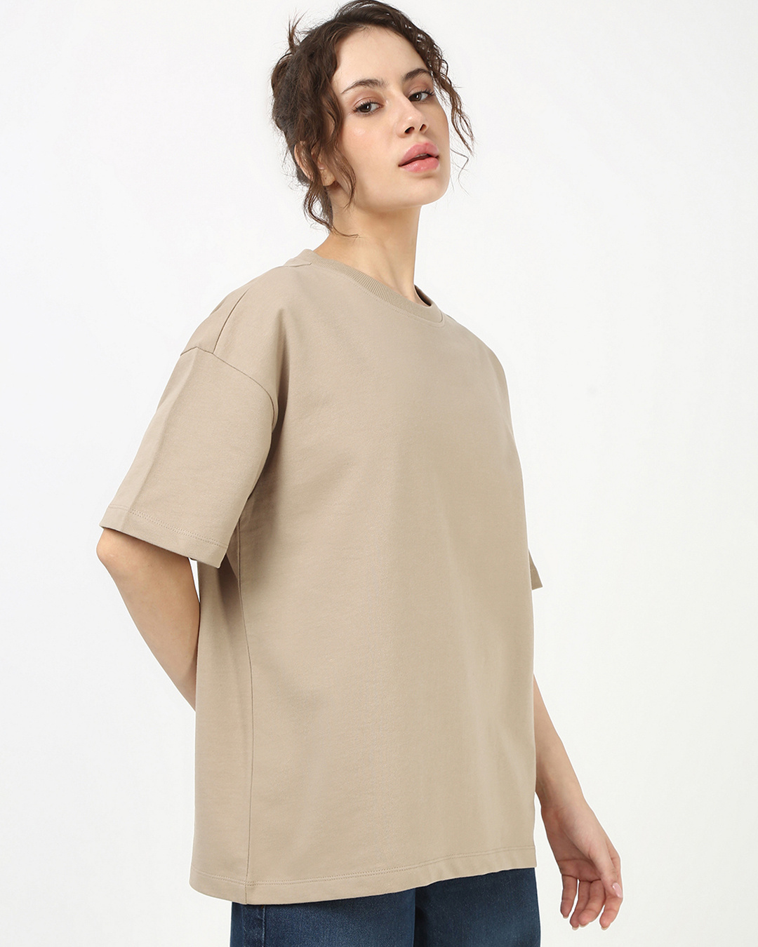 Shop Women's Ginger Root Brown Oversized T-shirt-Back