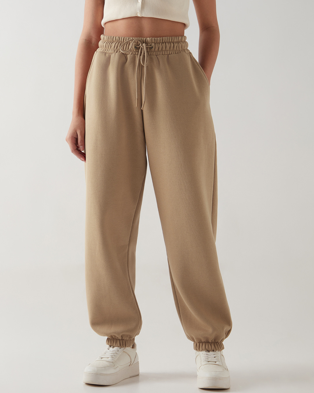 Shop Women's Ginger Root Brown Super Loose Fit Joggers-Back