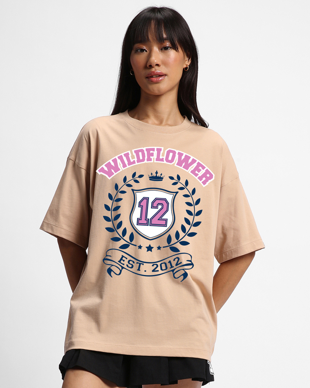 Shop Women's Ginger Root Wild Flower Graphic Printed Oversized T-shirt-Back