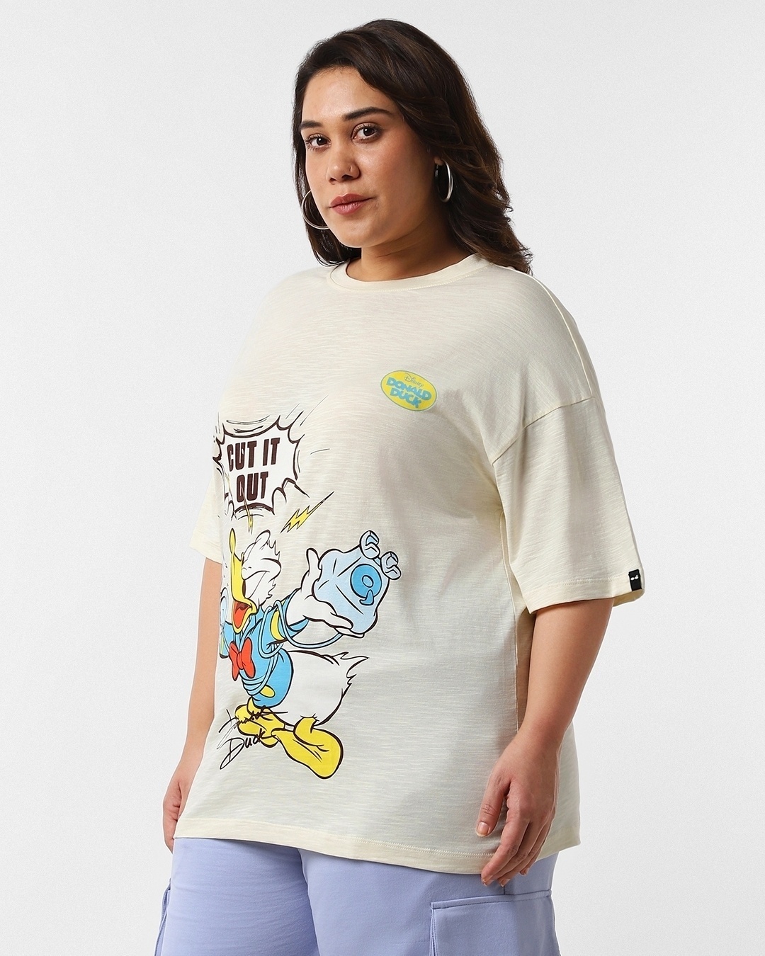 Shop Women's Gardenia Donald Duck Oversized Plus Size T-shirt-Back