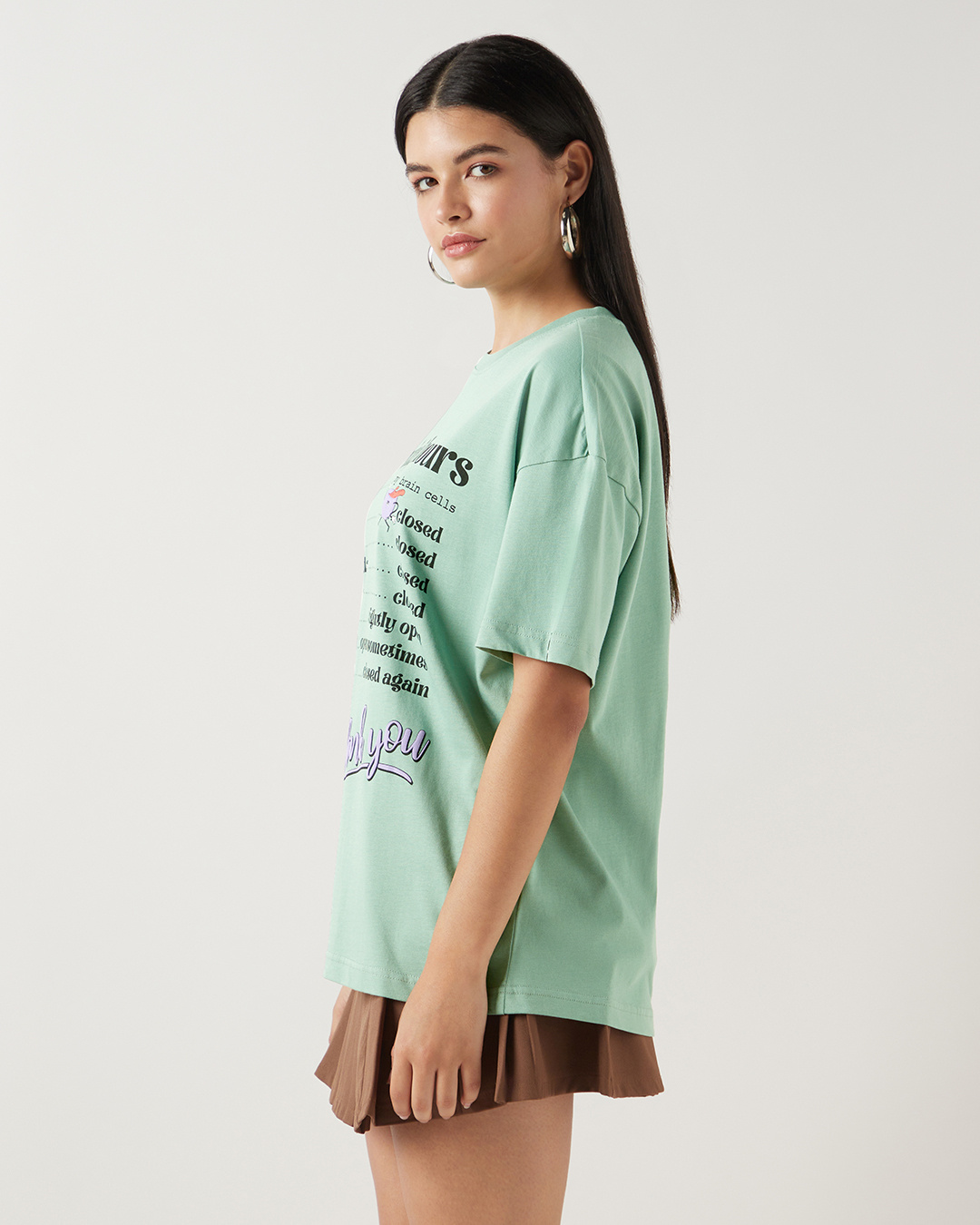 Shop Women's Granite green Opening hours Graphic Printed Oversized T-shirt-Back