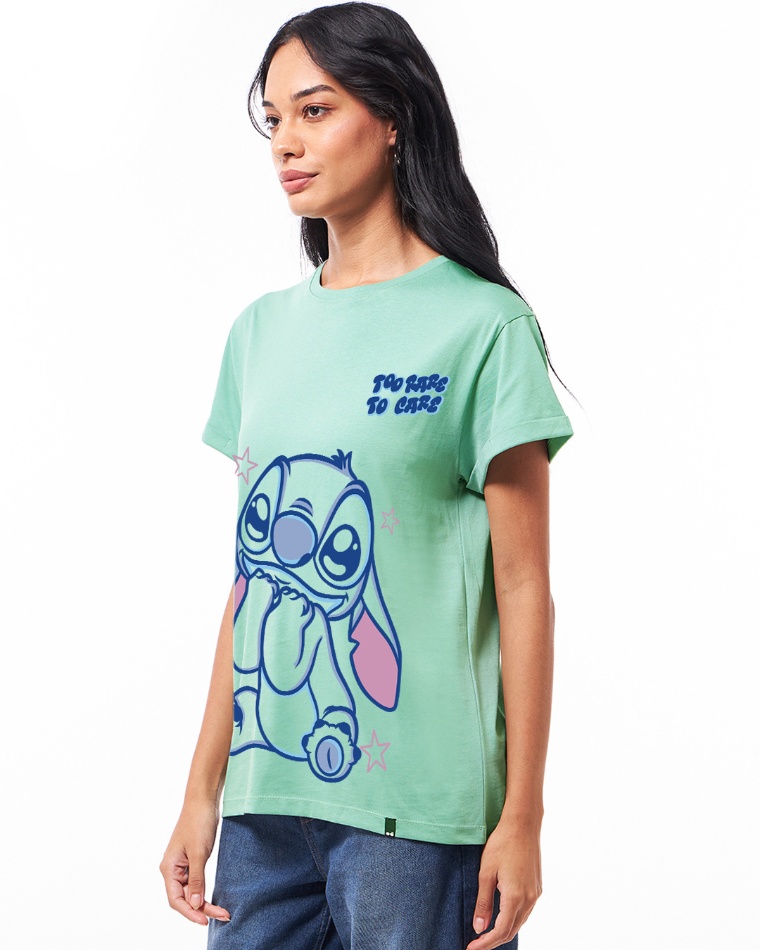 Shop Women's Granite Green Too Rare Graphic Printed Boyfriend T-shirt-Back