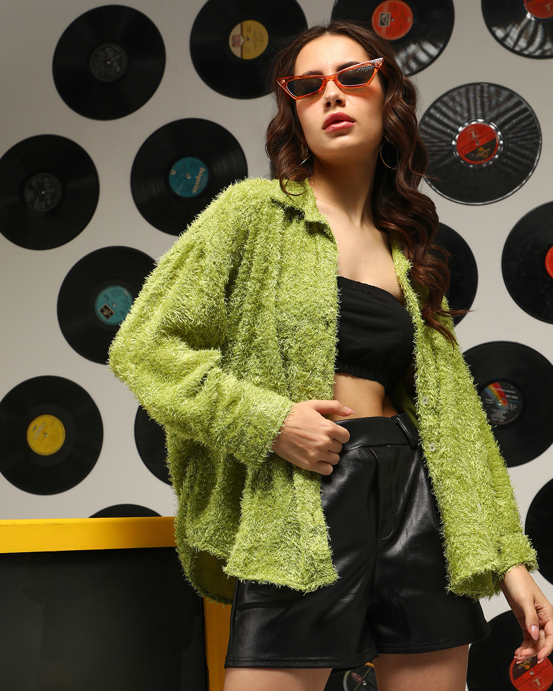 Oversized Cotton Rage Green Shirt for Women