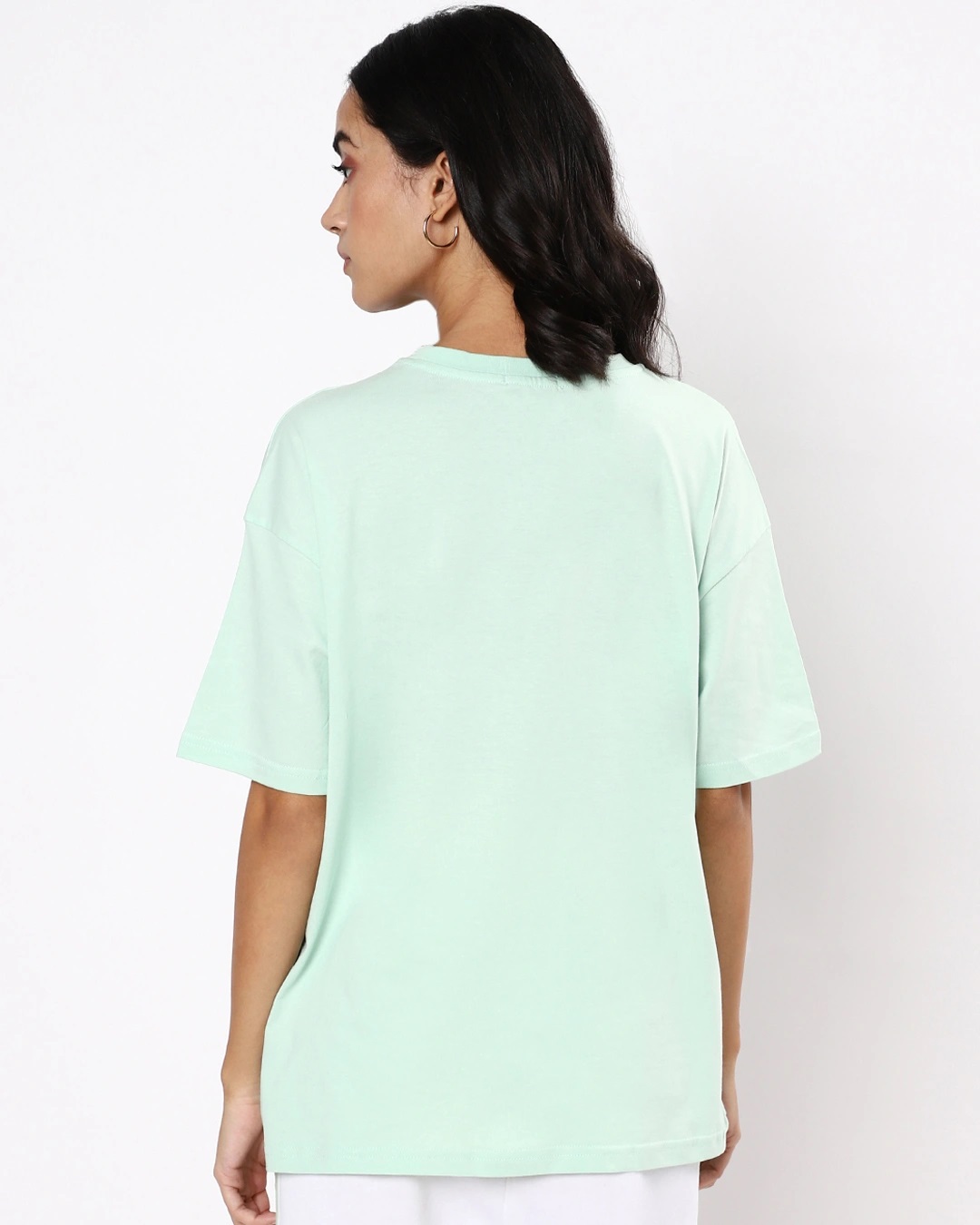 Shop Women's Green Badass Graphic Printed Oversized T-shirt-Back