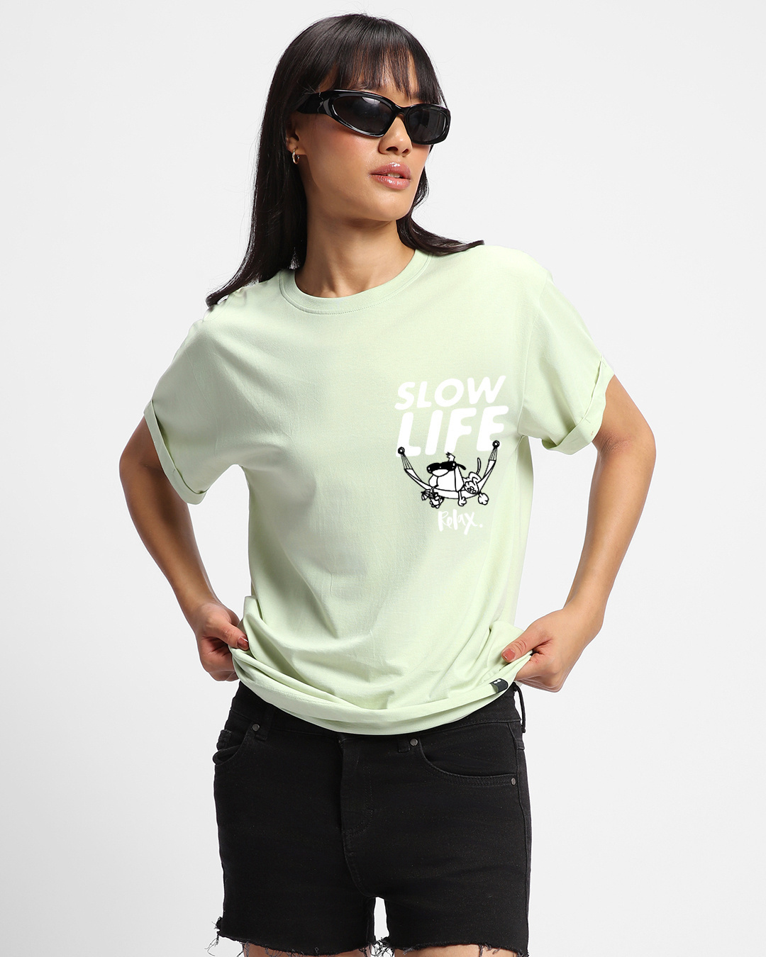 Shop Women's Green Get it Done Graphic Printed Boyfriend T-shirt-Back
