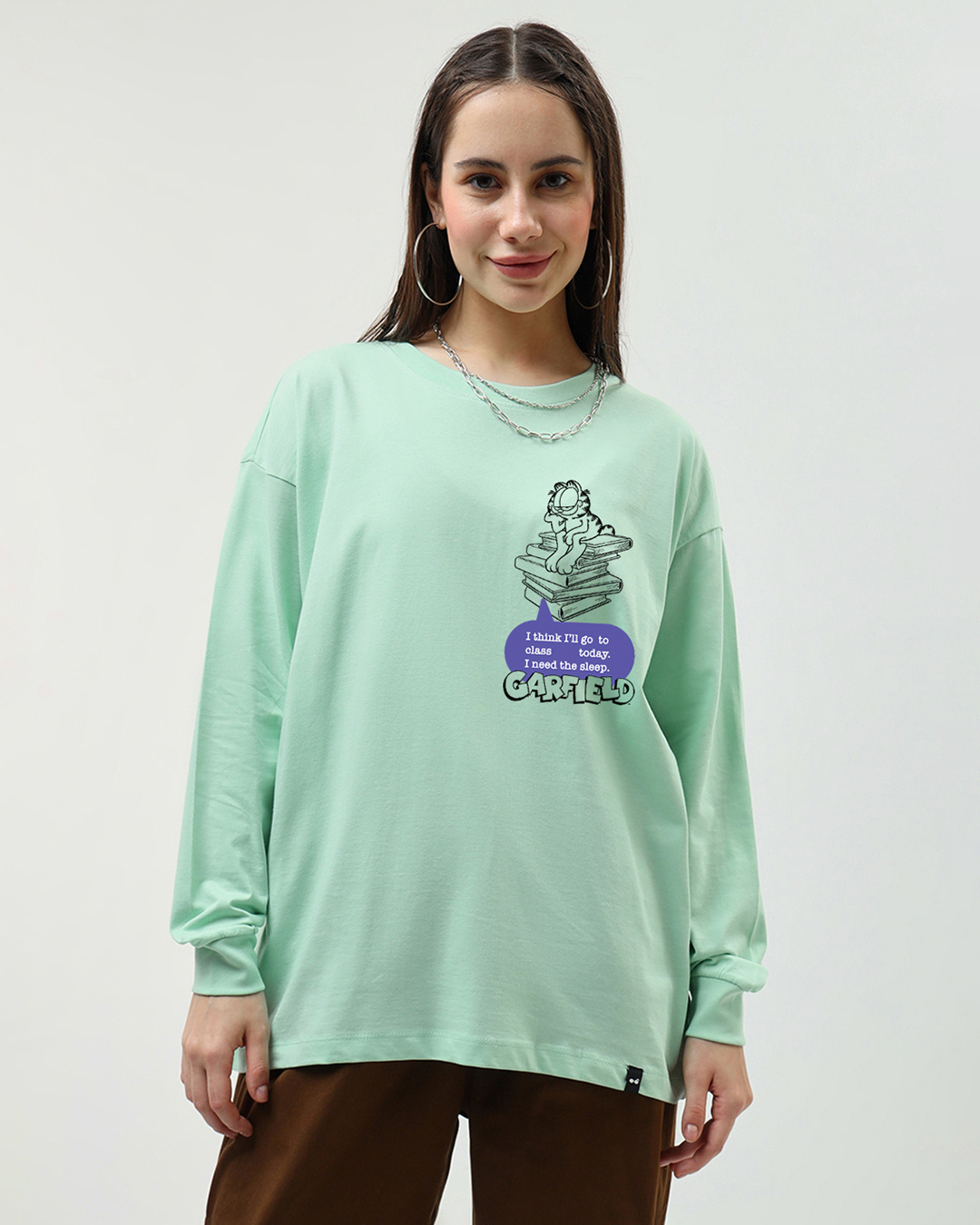 Buy Women's Green Have Brains Graphic Printed Oversized T-shirt Online ...