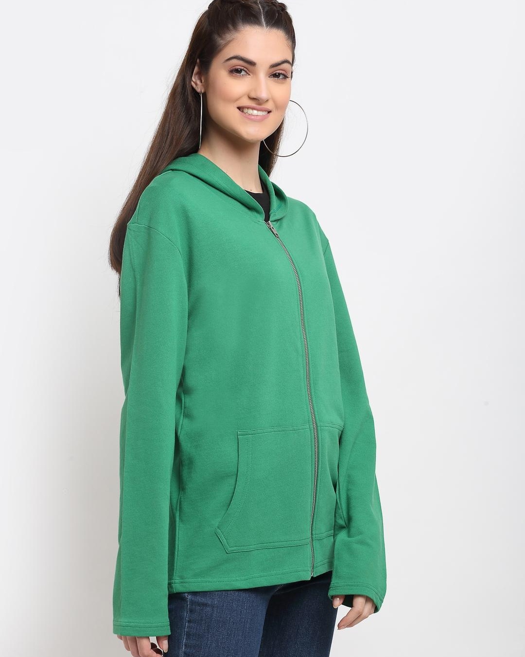 Shop Women's Green Hoodie-Back