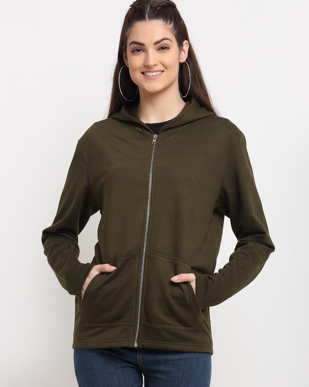 Buy Women's Green Hoodie Online at Bewakoof